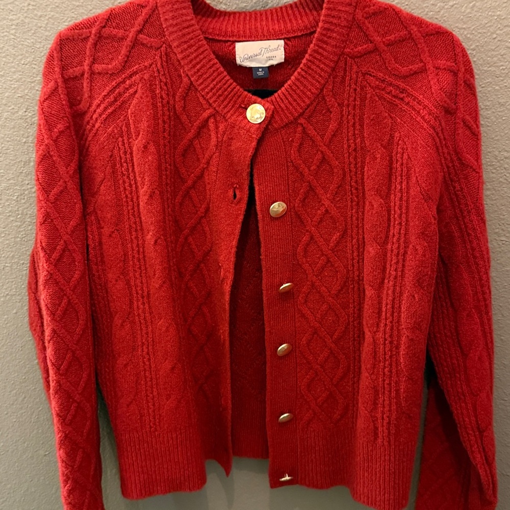 Red Universal Thread Cardigan - Picture 4 of 4